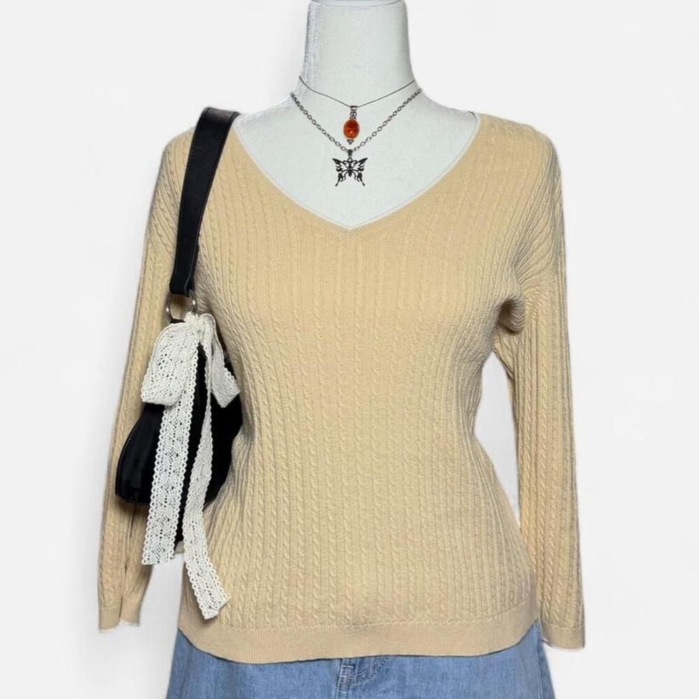 Y2K Lauren Ralph Lauren Women's Cream Sweater